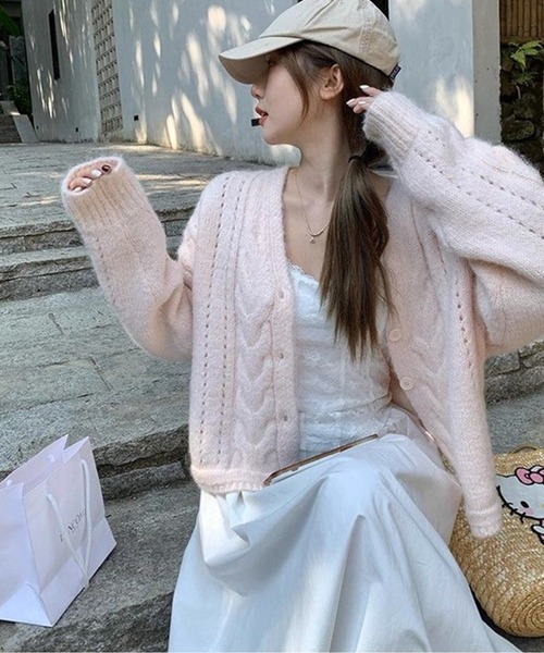 カーディガン ケーブル編みカーディガン レディース : ZOZOTOWN Yahoo