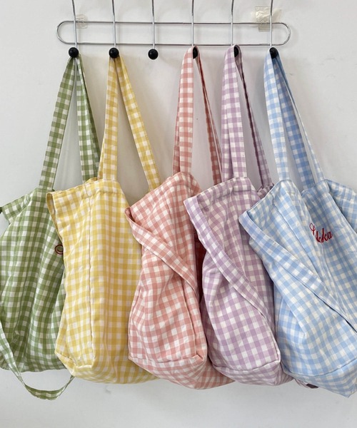 Mignonjour トートバッグ FReePLACe/大容量 チェック柄トートバッグ