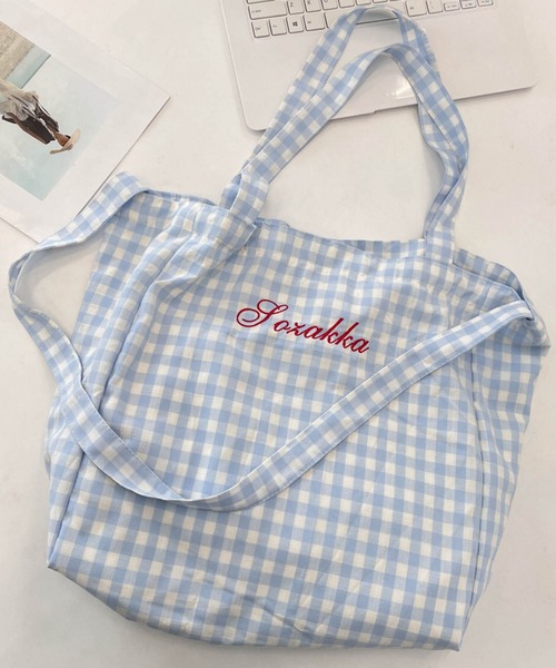 Mignonjour トートバッグ FReePLACe/大容量 チェック柄トートバッグ