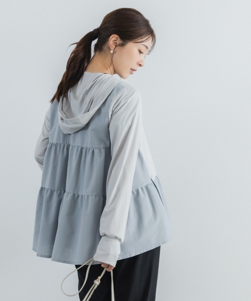 sono ソーノ パーカー ブルゾン uvカット ラッシュガード フリル 1 Sono（ソーノ） ラッシュガード UPF50+ UVカット(遮蔽率94％)/ご自宅で