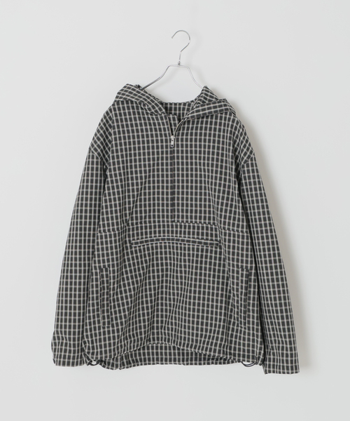 B.C STOCK（ベーセーストック） シャツ ミニチェック柄 アノラック 