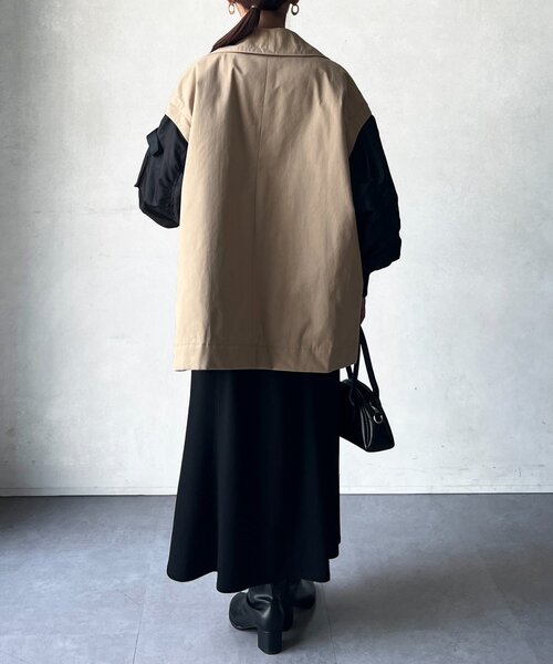Chez toi（シェトワ） ma1 ma-1 MA-1スリーブ2WAYハーフコート