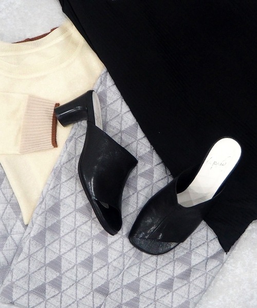 「apres」 ミュール 22.5cm プラチナム レディース_画像8