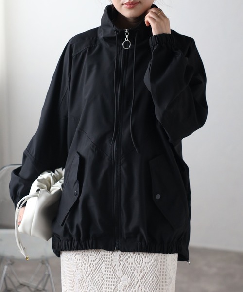 Fizz（フィズ） ジップアップブルゾン M ブラック レディース