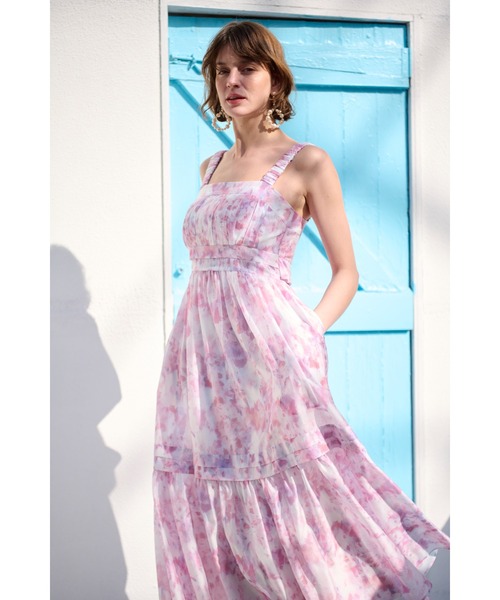 ワンピース Hazel Print Dress タックティアードプリントドレスの画像