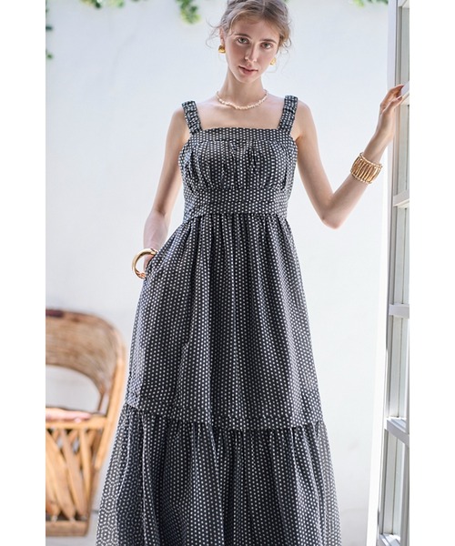 ワンピース Hazel Print Dress タックティアードプリントドレスの画像