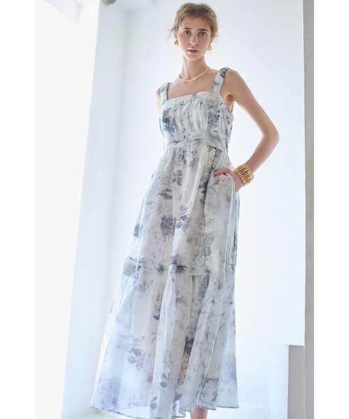 ワンピース Hazel Print Dress タックティアードプリントドレスの画像