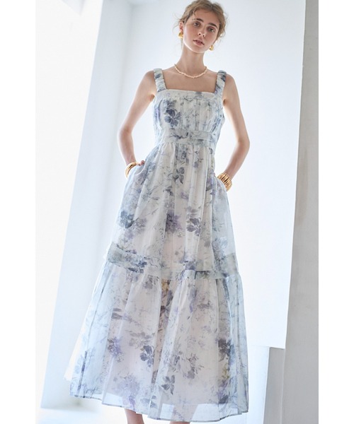 ワンピース Hazel Print Dress タックティアードプリントドレスの画像