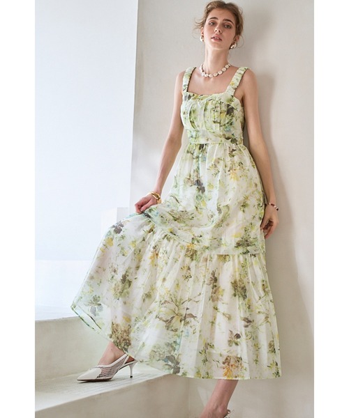 ワンピース Hazel Print Dress タックティアードプリントドレスの画像