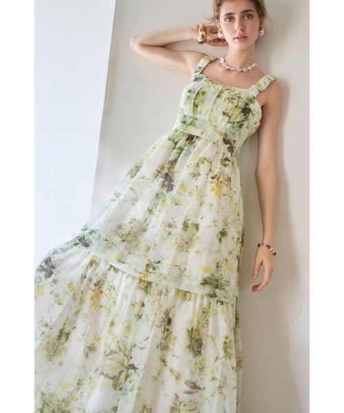 ワンピース Hazel Print Dress タックティアードプリントドレスの画像