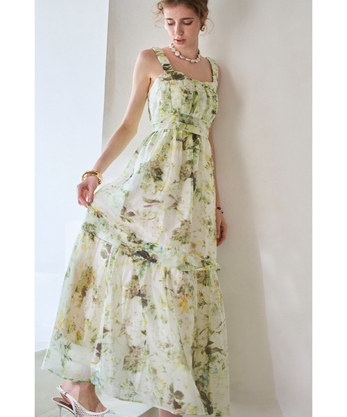 ワンピース Hazel Print Dress タックティアードプリントドレスの画像