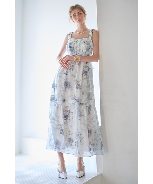 ワンピース Hazel Print Dress タックティアードプリントドレスの画像