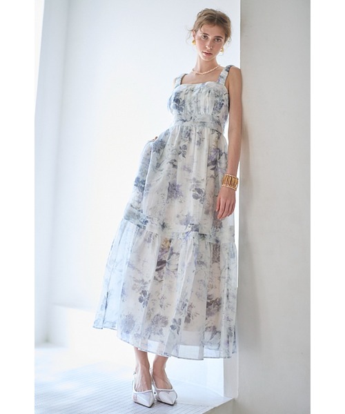 ワンピース Hazel Print Dress タックティアードプリントドレスの画像