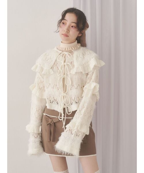 merry jenny（メリージェニー） ニット セーター frillリブタートル