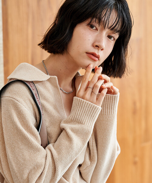 MIESROHE リボンモールスキッパーニット Fサイズ　WHTカラー FREAK'S STORE（フリークスストア） ニット セーター モール