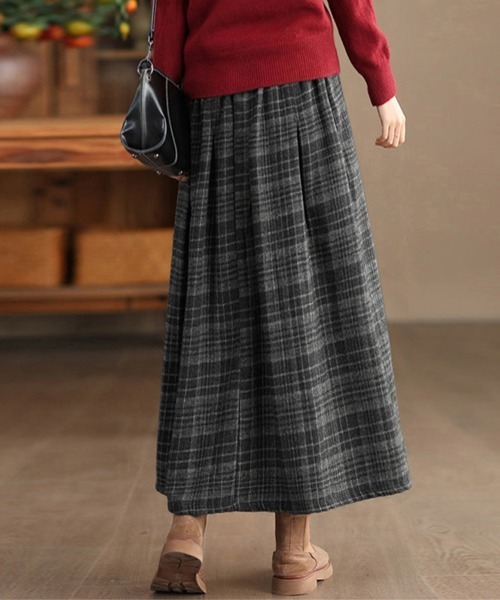 スカート チェック柄タックスカート : ZOZOTOWN Yahoo!店 - 通販