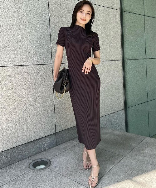 anuans（アニュアンス） ニットワンピース FREE ブラウン レディース