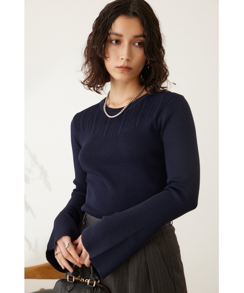 「crie conforto」 長袖ニット SMALL ネイビー レディース_画像4