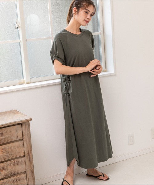 「PREFERIR」 半袖ワンピース LARGE グリーン レディース_画像7