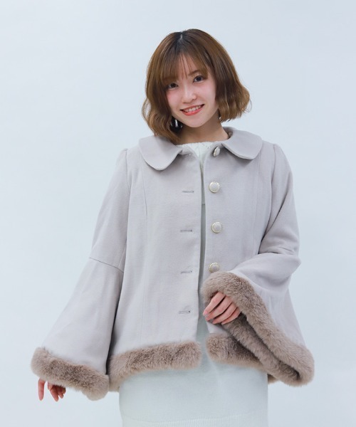 axes femme POETIQUE ダッフルコート コート ベルスリーブAライン