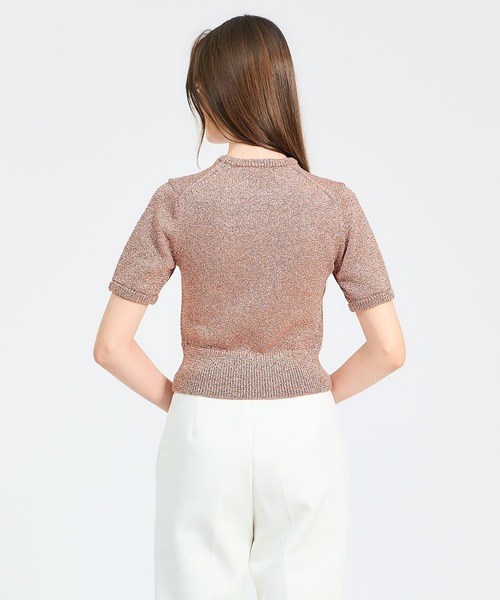 「ESTNATION」 半袖ニット FREE ゴールド レディース_画像3