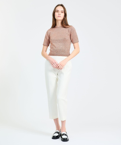 「ESTNATION」 半袖ニット FREE ゴールド レディース_画像4