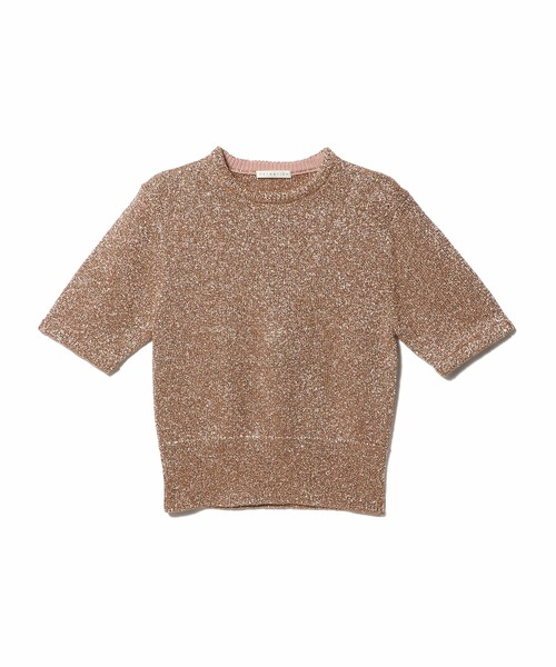 「ESTNATION」 半袖ニット FREE ゴールド レディース_画像5