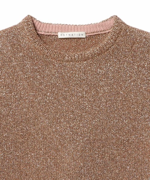 「ESTNATION」 半袖ニット FREE ゴールド レディース_画像7