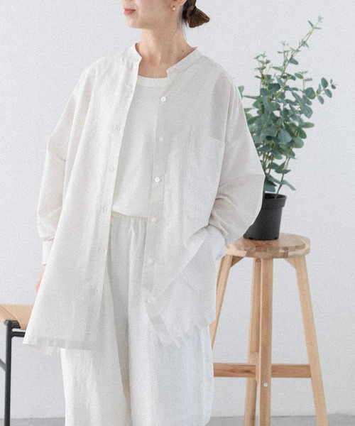 「FORK&SPOON」 長袖ブラウス 1 ブルー レディース_画像8