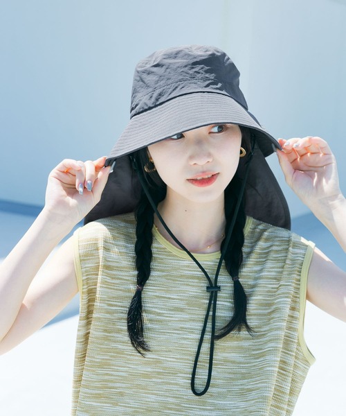 「SMELLY」 ハット - チャコールグレー レディース_画像3