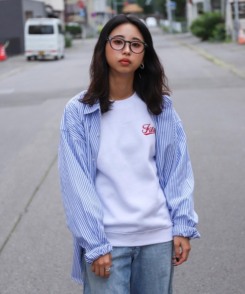 「FILA」 スウェットカットソー LARGE ホワイト レディース_画像9