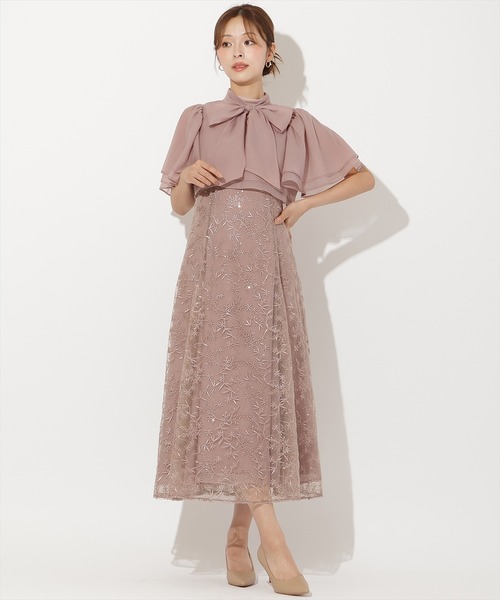 AND COUTURE（アンドクチュール） ドレス ラメボタニカルレース