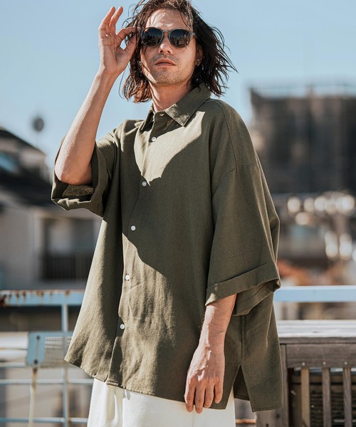 「CAMBIO」 半袖シャツ S キナリ メンズ_画像7