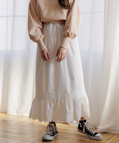 「flower」 ロングスカート FREE ホワイト レディース_画像3