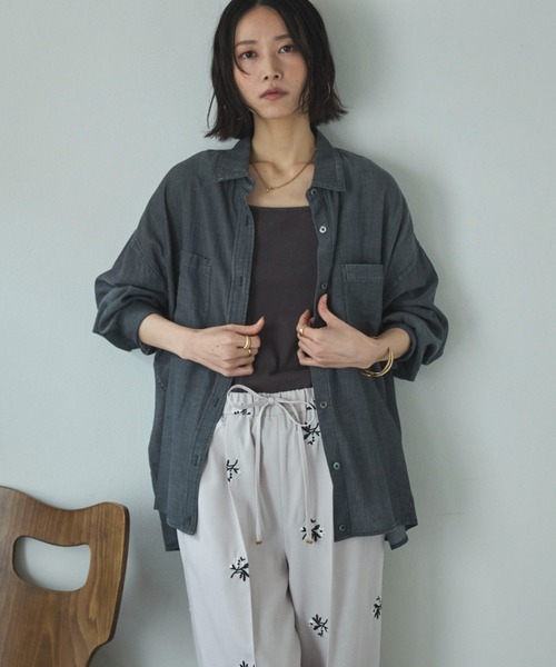 ブラウス シャツ ２ＷＡＹシアーデニムシャツ レディースの画像