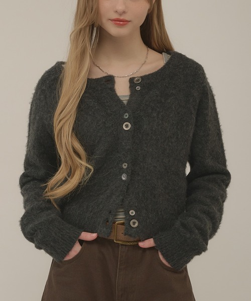 hazyl カーディガン mohair like cardigan / モヘアライクカーディガン