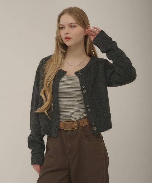 hazyl カーディガン mohair like cardigan / モヘアライクカーディガン