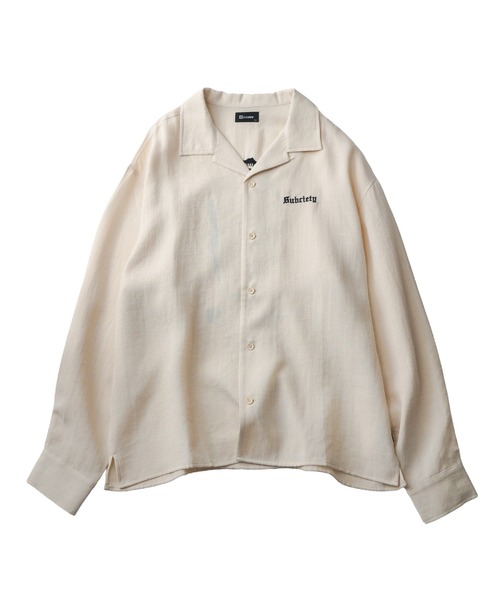 Subciety（サブサエティ） シャツ Embroidery Maria open collar shirt