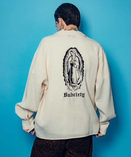 オーダー分≫≫≫mari様 Subciety（サブサエティ） シャツ Embroidery Maria open collar shirt