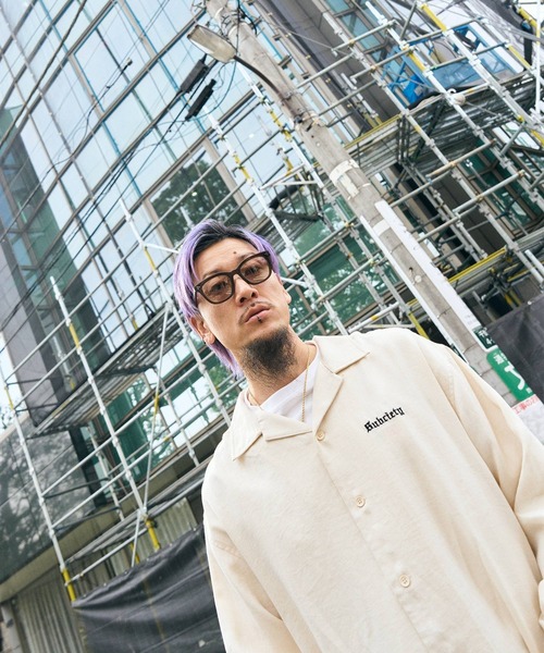 Subciety（サブサエティ） シャツ Embroidery Maria open collar shirt