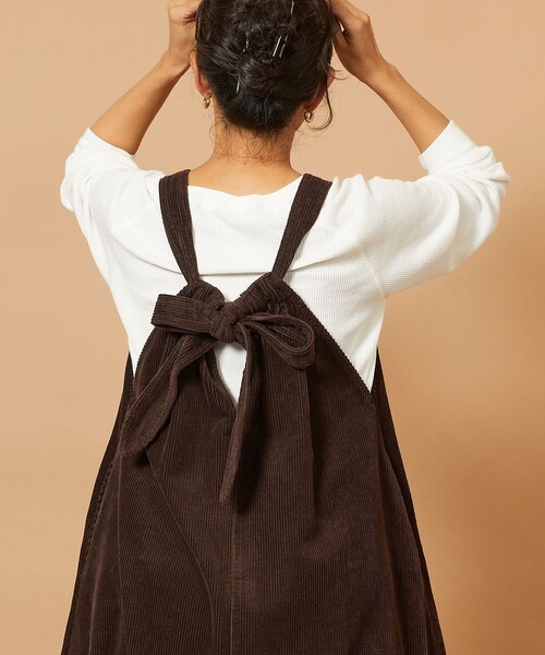 「Freada」 サロペットスカート ONE SIZE ダークブラウン レディース_画像3