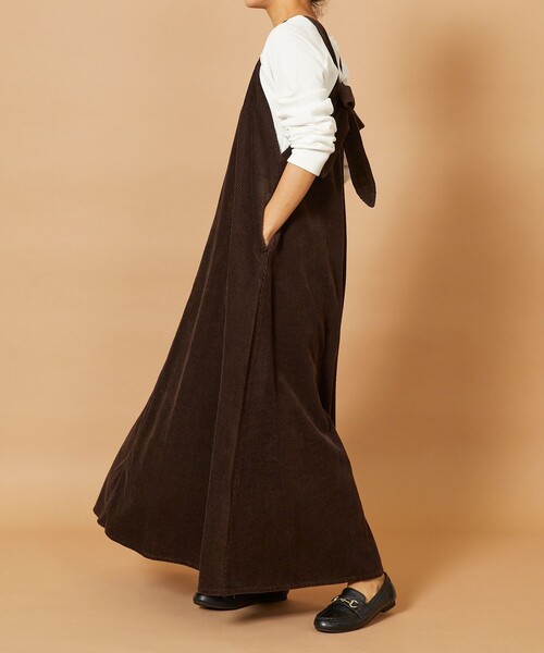 「Freada」 サロペットスカート ONE SIZE ダークブラウン レディース_画像4