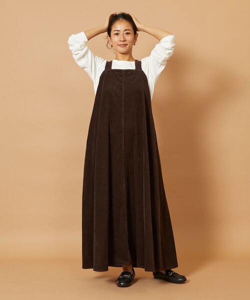 「Freada」 サロペットスカート ONE SIZE ダークブラウン レディース_画像6