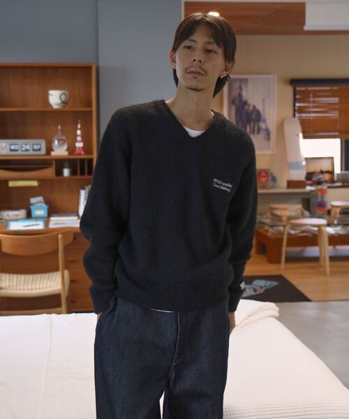 「FFEIN」 長袖ニット MEDIUM ブラック メンズ_画像4