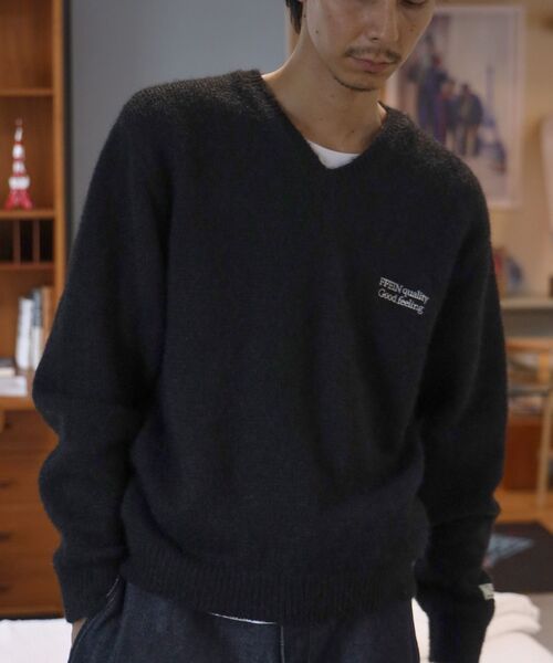「FFEIN」 長袖ニット MEDIUM ブラック メンズ_画像5