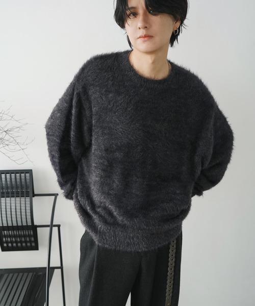 「WYM LIDNM」 長袖ニット L ダークグレー メンズ_画像7