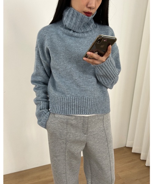 「Didot.showroom」 タートルネックニット FREE ブラウン レディース_画像4