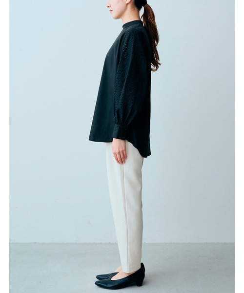 「IEDIT」 長袖ブラウス LARGE グリーン レディース_画像2