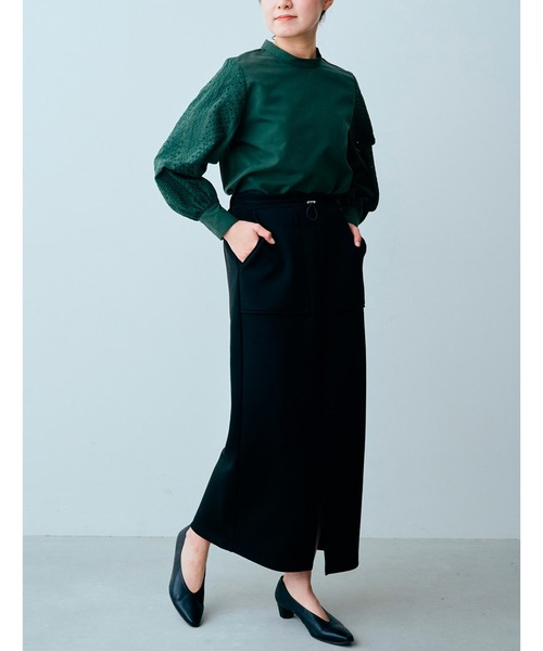 「IEDIT」 長袖ブラウス LARGE グリーン レディース_画像6