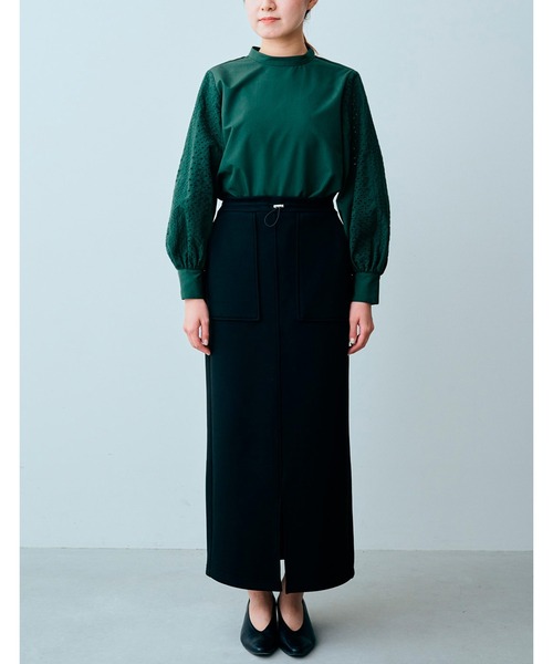 「IEDIT」 長袖ブラウス LARGE グリーン レディース_画像7